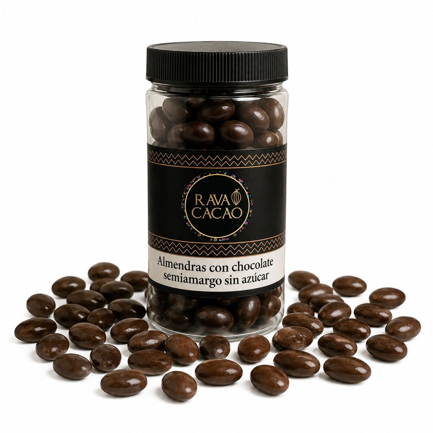 Almendras con chocolate semiamargo sin azúcar, 200 g