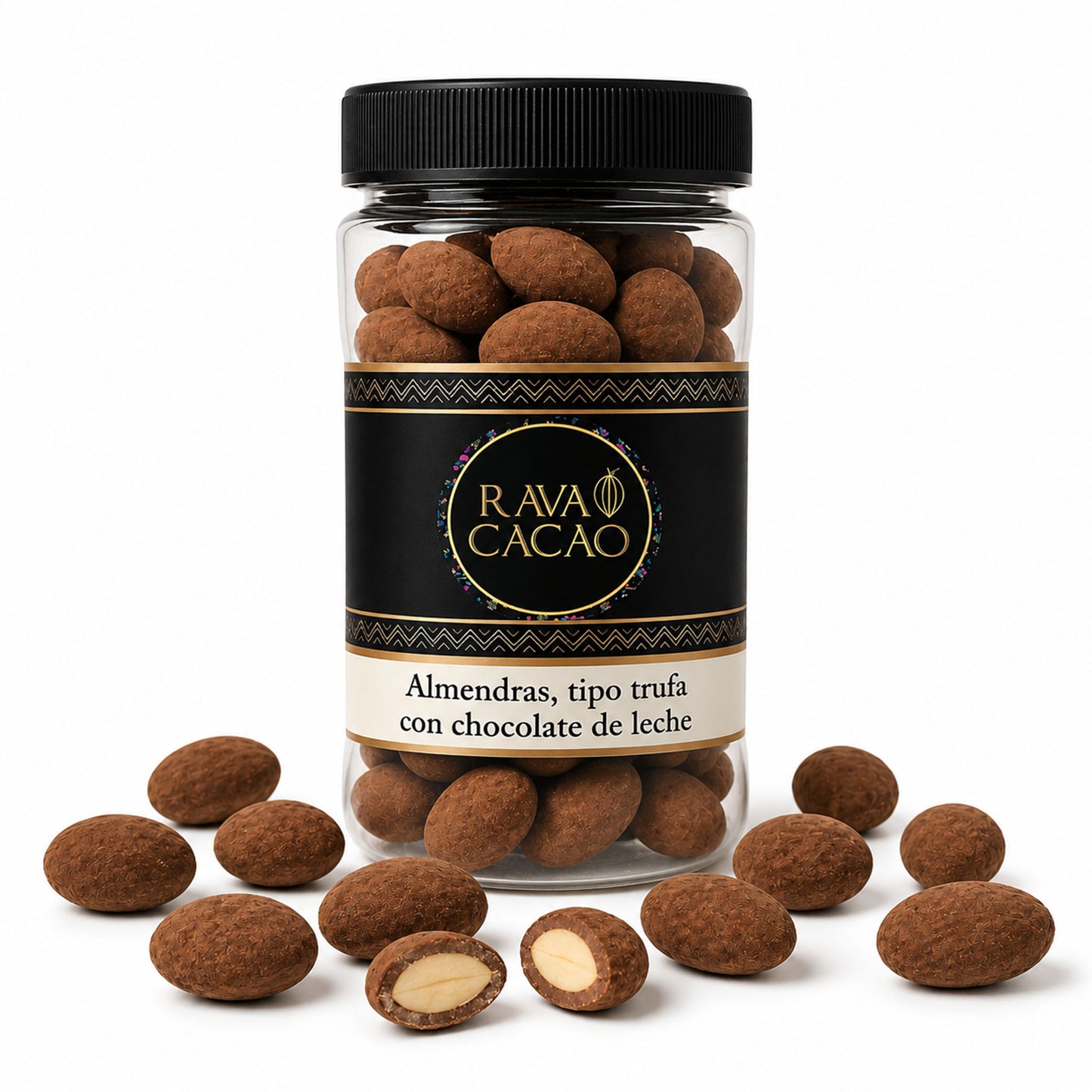 Almendra tipo trufa con chocolate de leche, 200 g