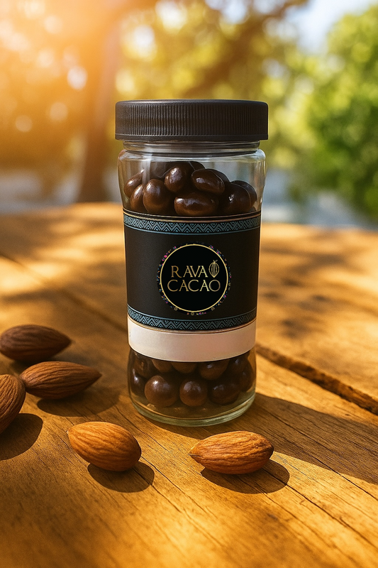 Almendras con chocolate semiamargo sin azúcar, 200 g