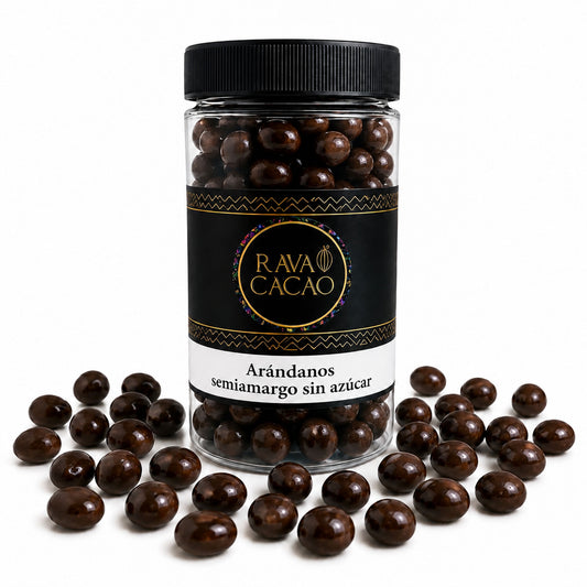 Arándanos con chocolate semiamargo sin azúcar, 200 g